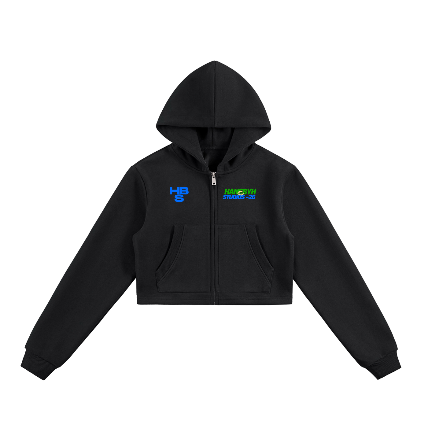 Essential Cropped Zip-Up Hoodie