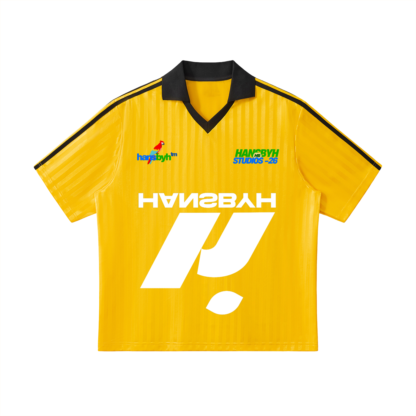 Contrast Collar Striped Soccer Jersey