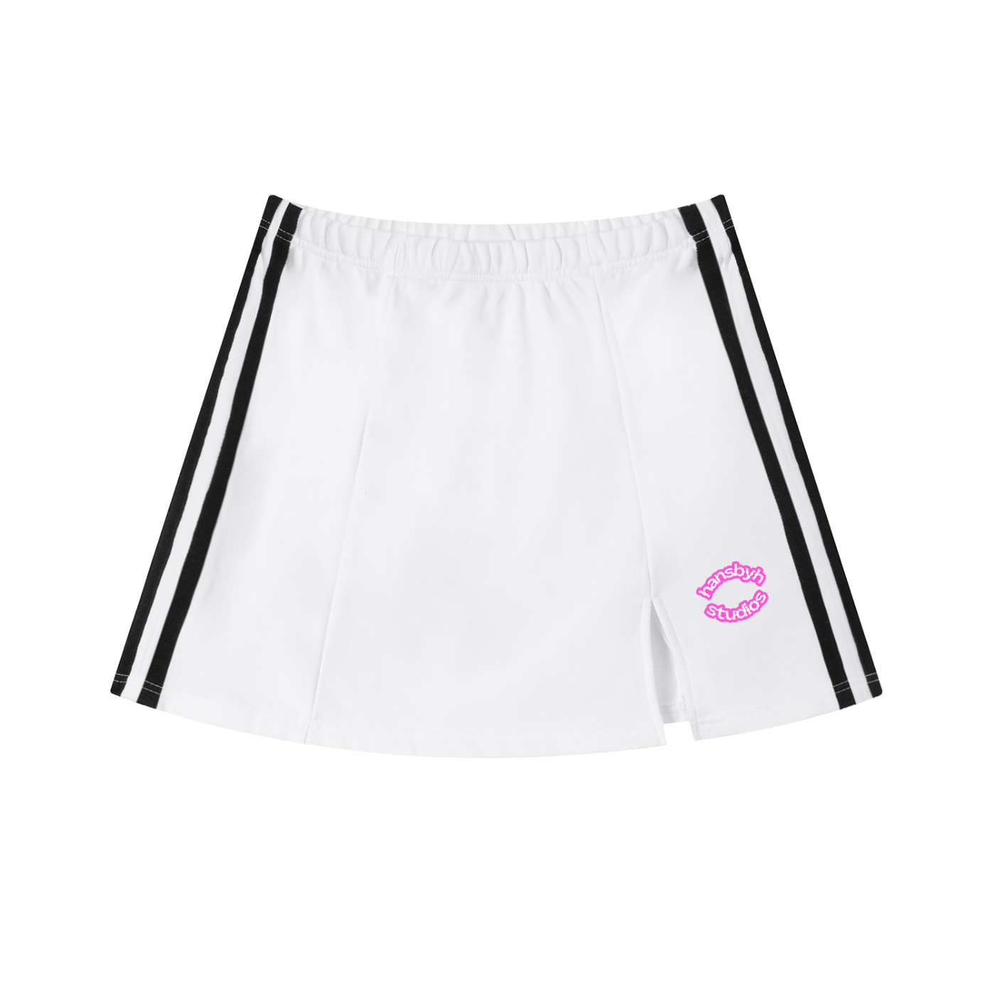 Contrast Side Stripe Slit Skirt