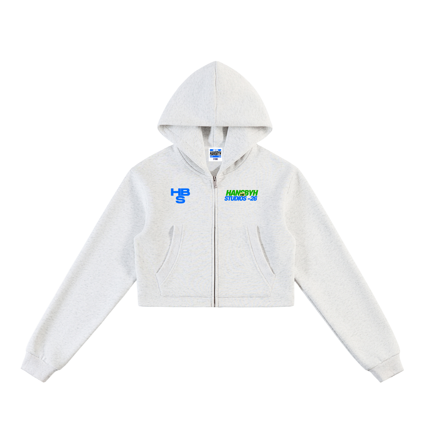 Essential Cropped Zip-Up Hoodie