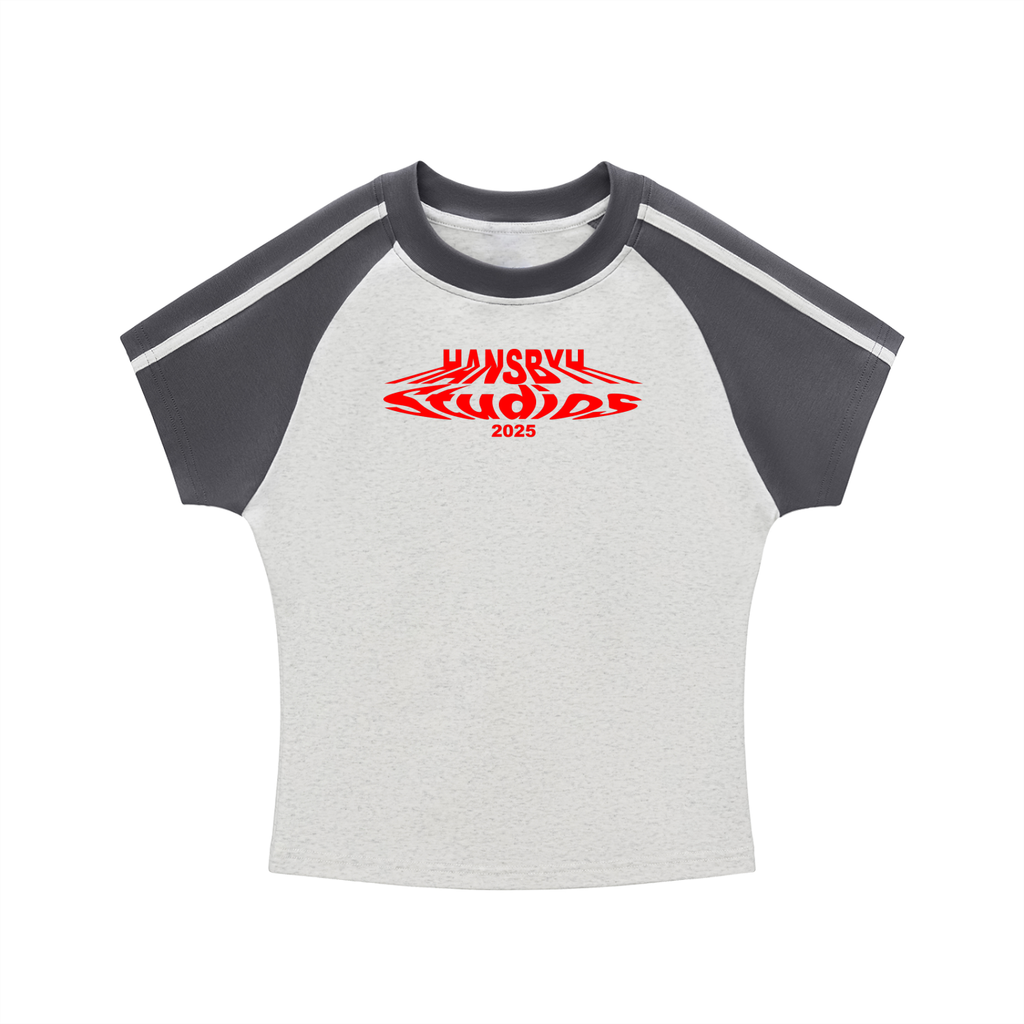 Contrast Stripes Bodycon Raglan  Sleeve T-Shirt