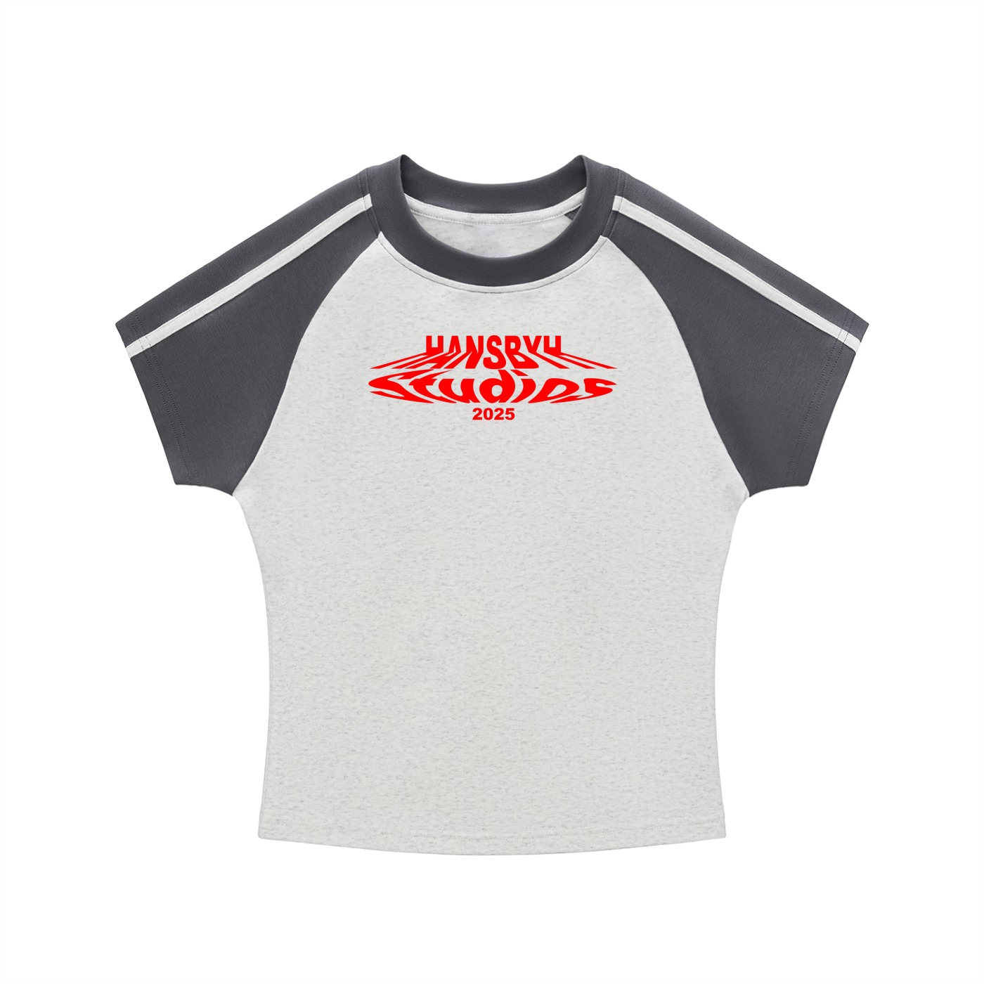 Contrast Stripes Bodycon Raglan  Sleeve T-Shirt