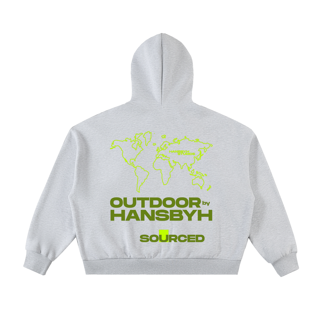 HANSBYH Fleeced Full-Zip Boxy Hoodie