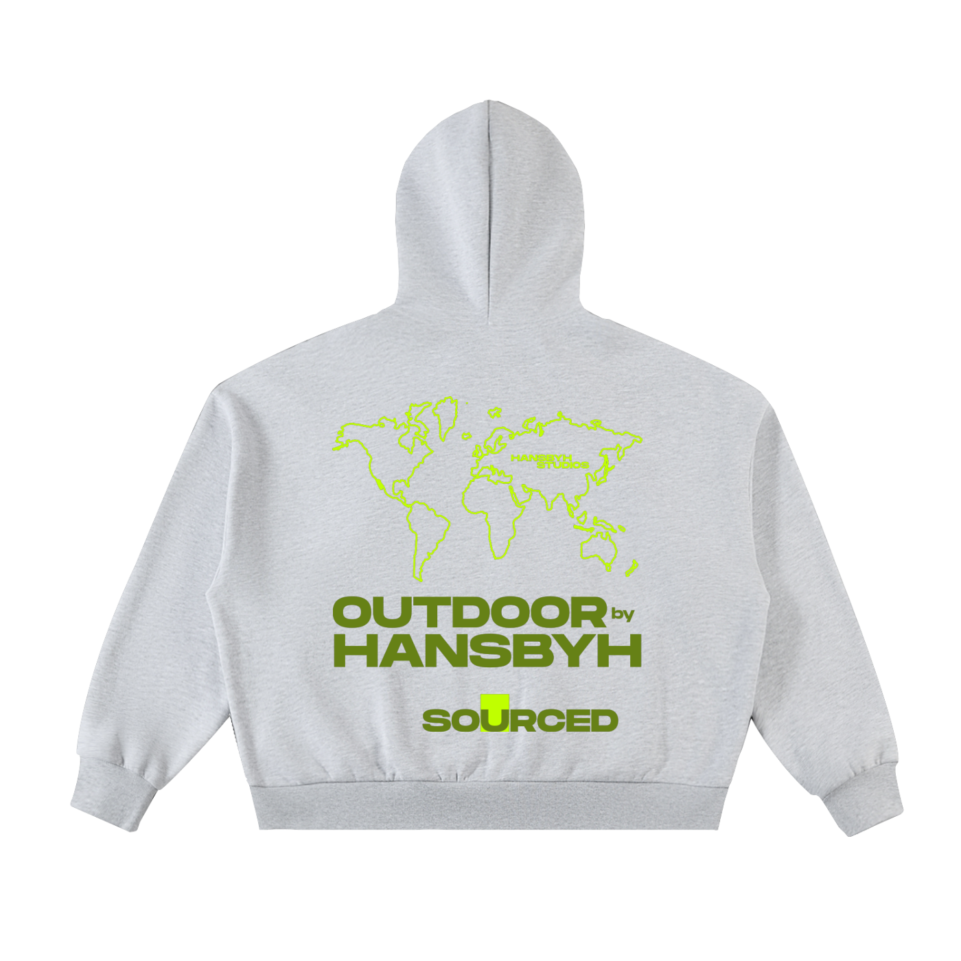 HANSBYH Fleeced Full-Zip Boxy Hoodie