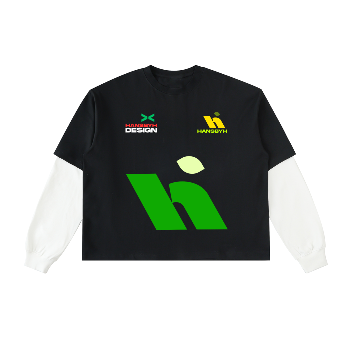 Layered Contrast Sleeve Cotton T-Shirt