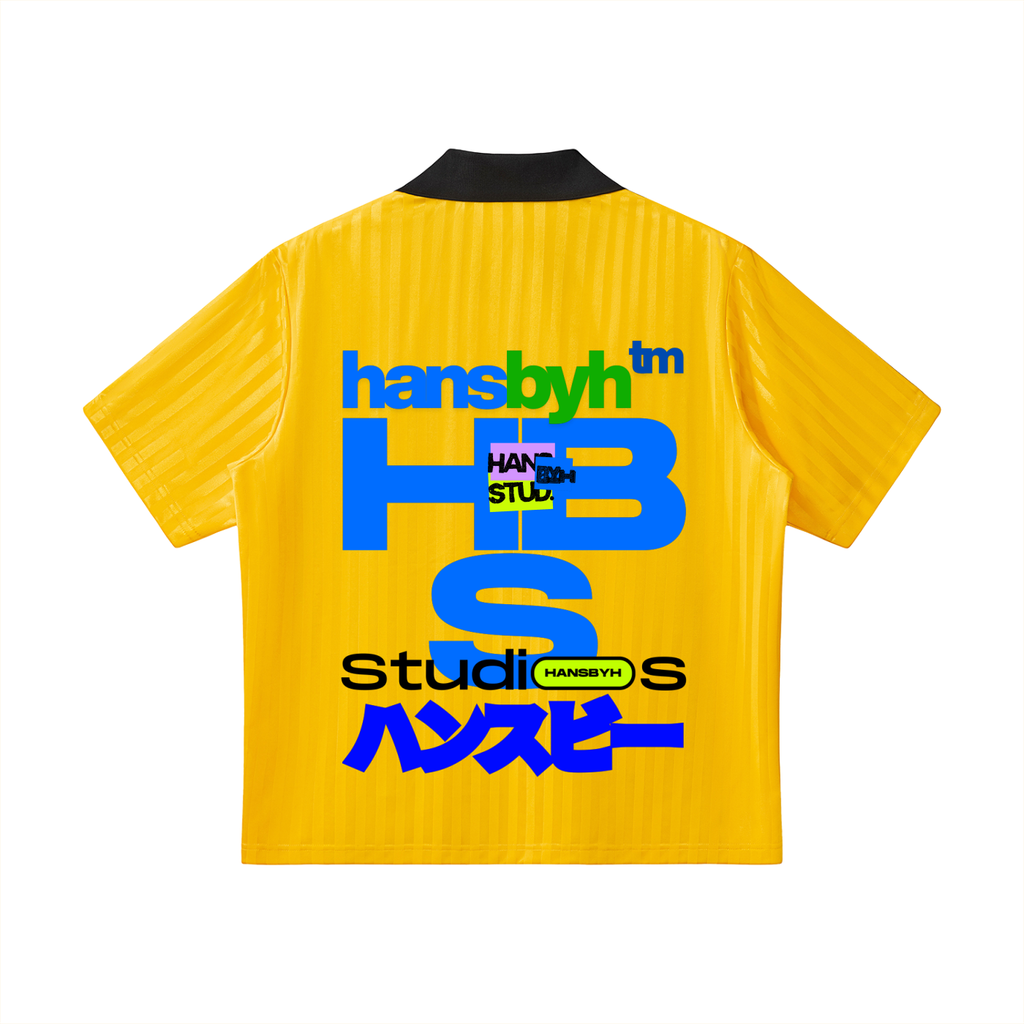 Contrast Collar Striped Soccer Jersey