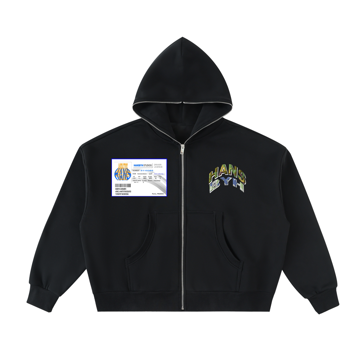 HANSBYH Fleeced Full-Zip Boxy Hoodie