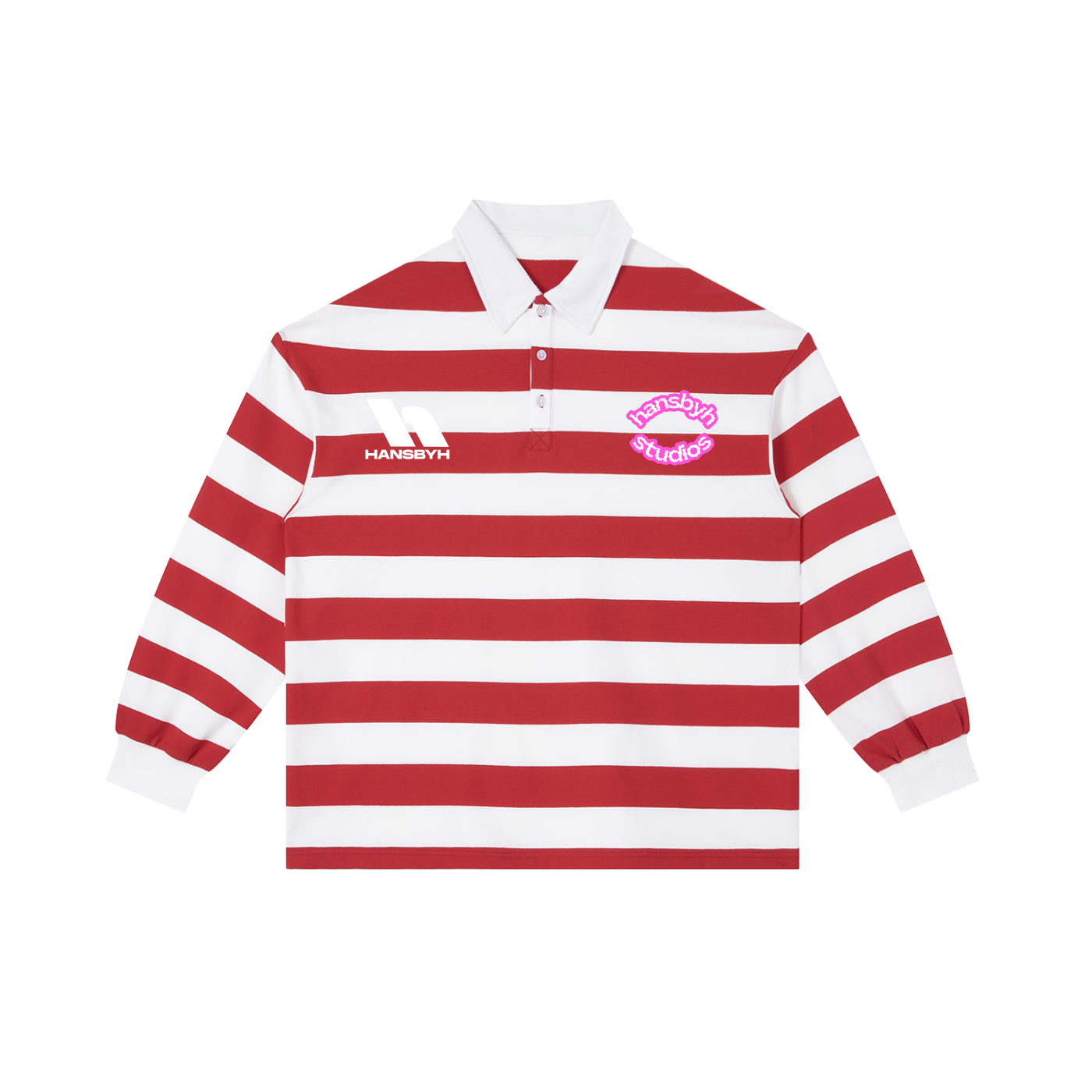 "HANSBYH" Color Block Stripe Polo Shirt