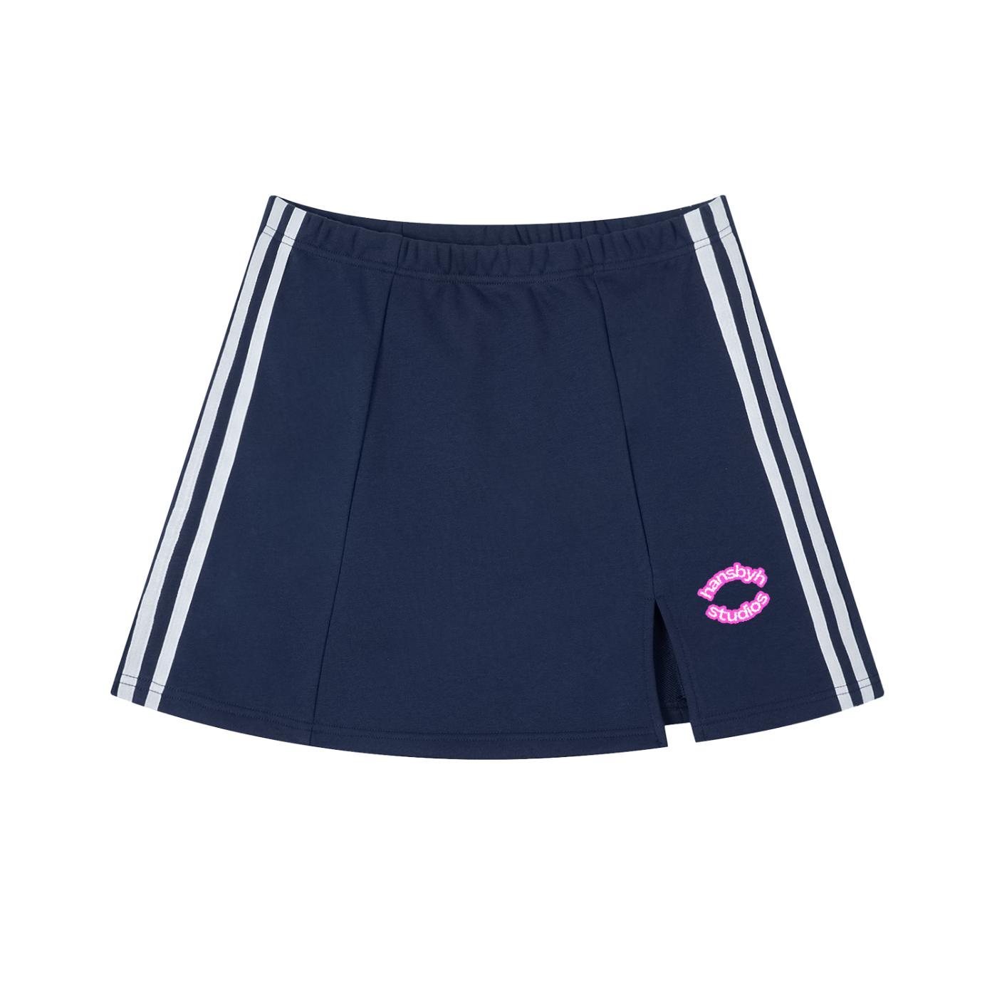 Contrast Side Stripe Slit Skirt