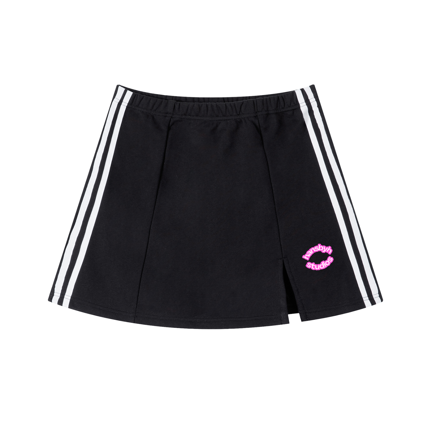 Contrast Side Stripe Slit Skirt