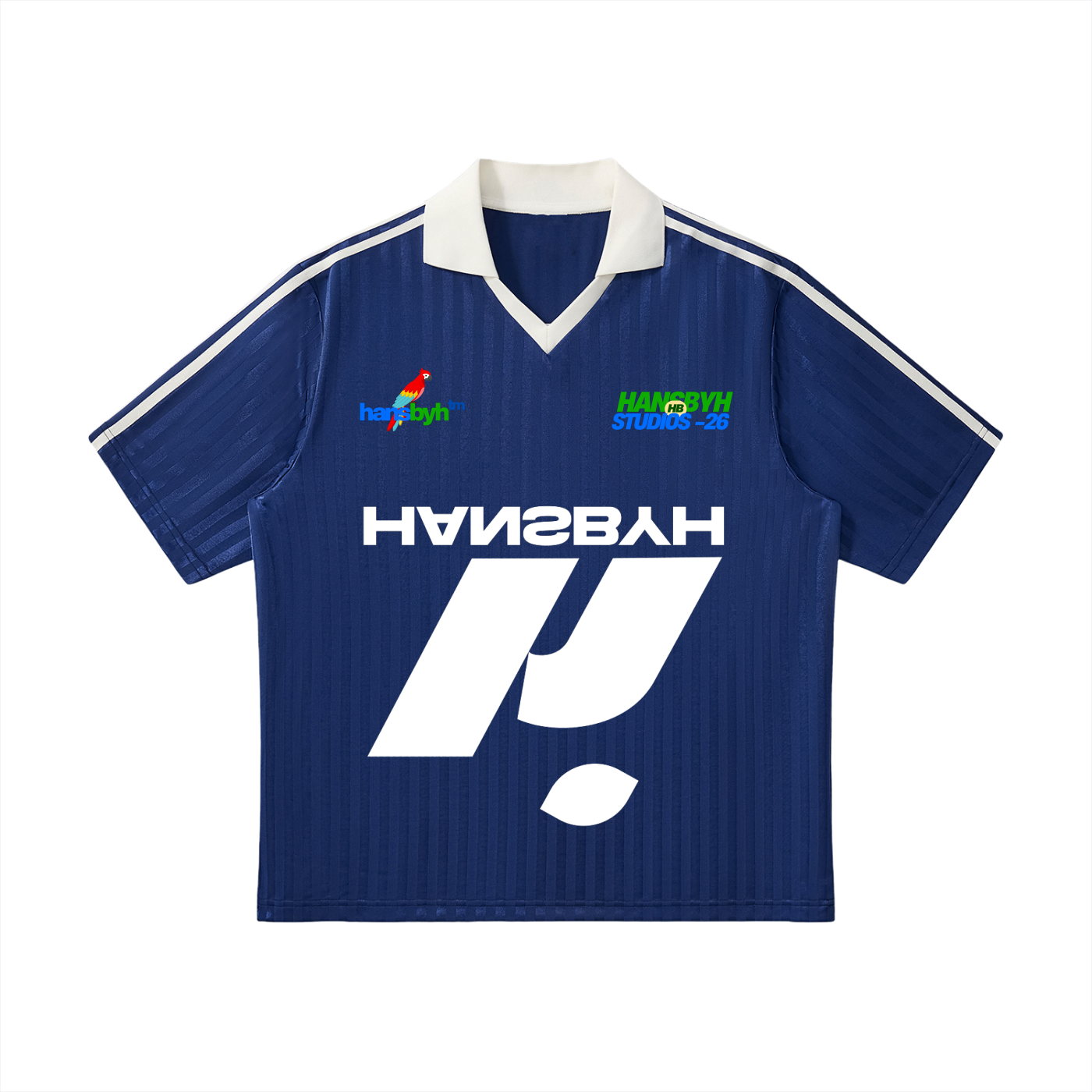 Contrast Collar Striped Soccer Jersey