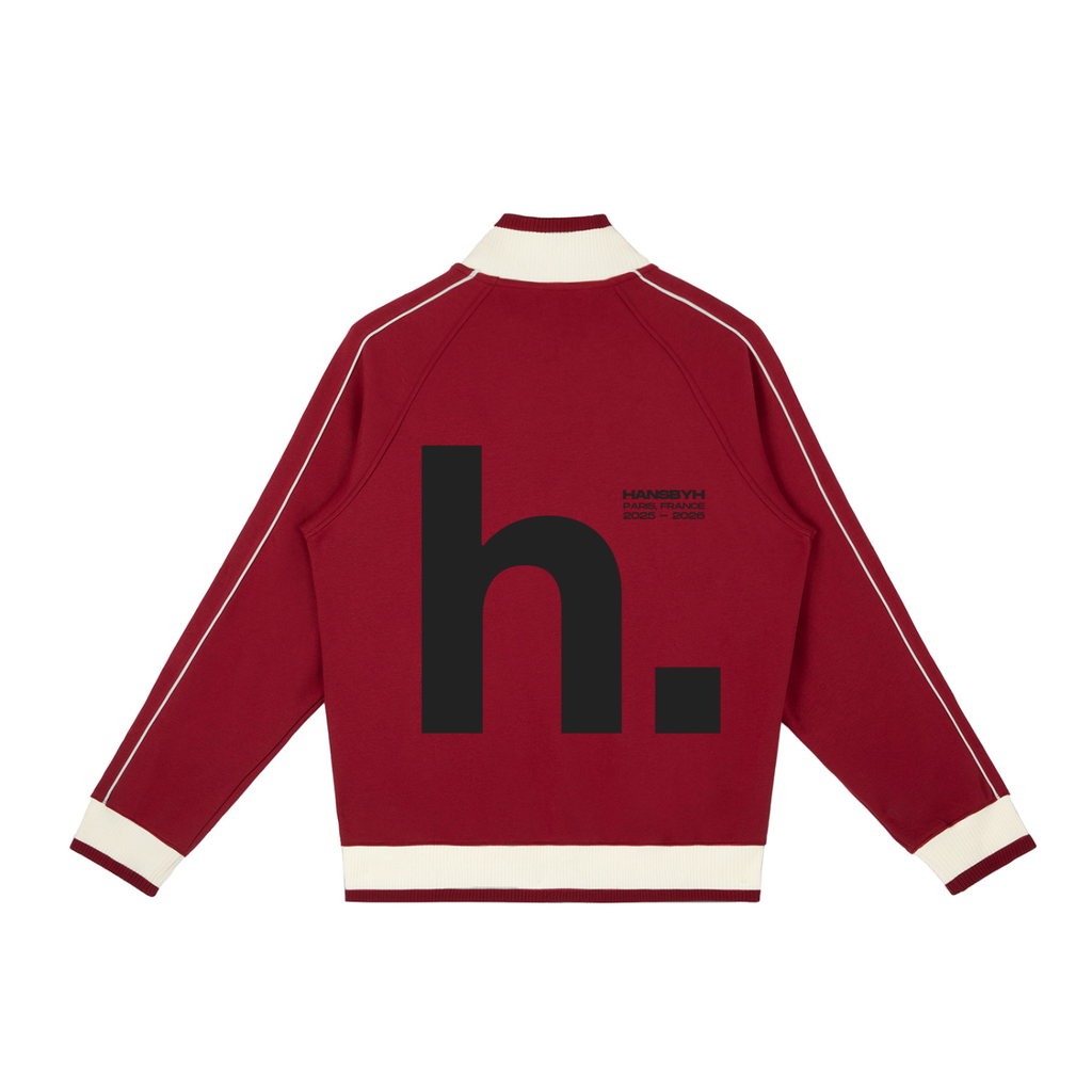 HANSBYH Color Block Raglan Sleeve Zip Track Jacket 2/2