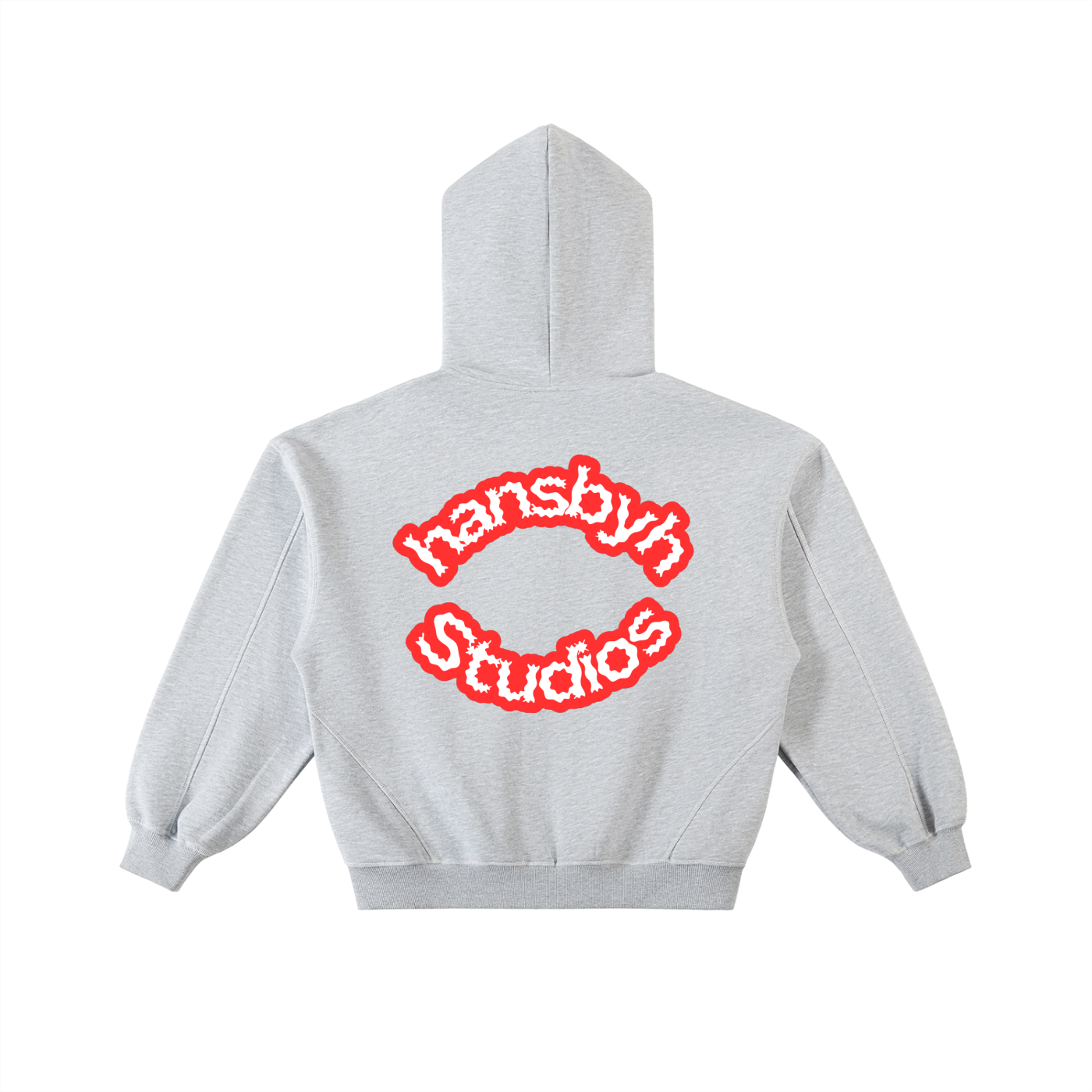 Contrast-Stitched Boxy Fleece Zip Hoodie