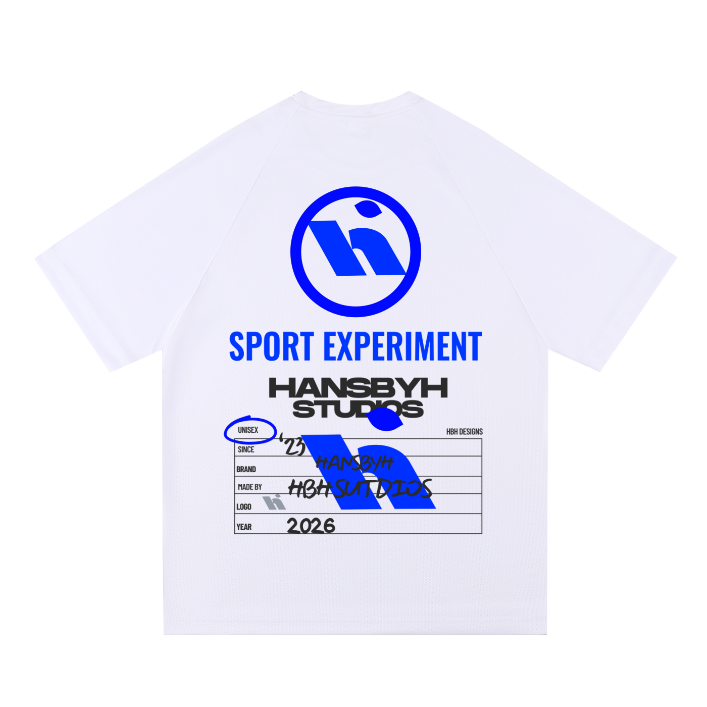 "HANSBYH" Raglan Sleeve Mesh T-Shirt