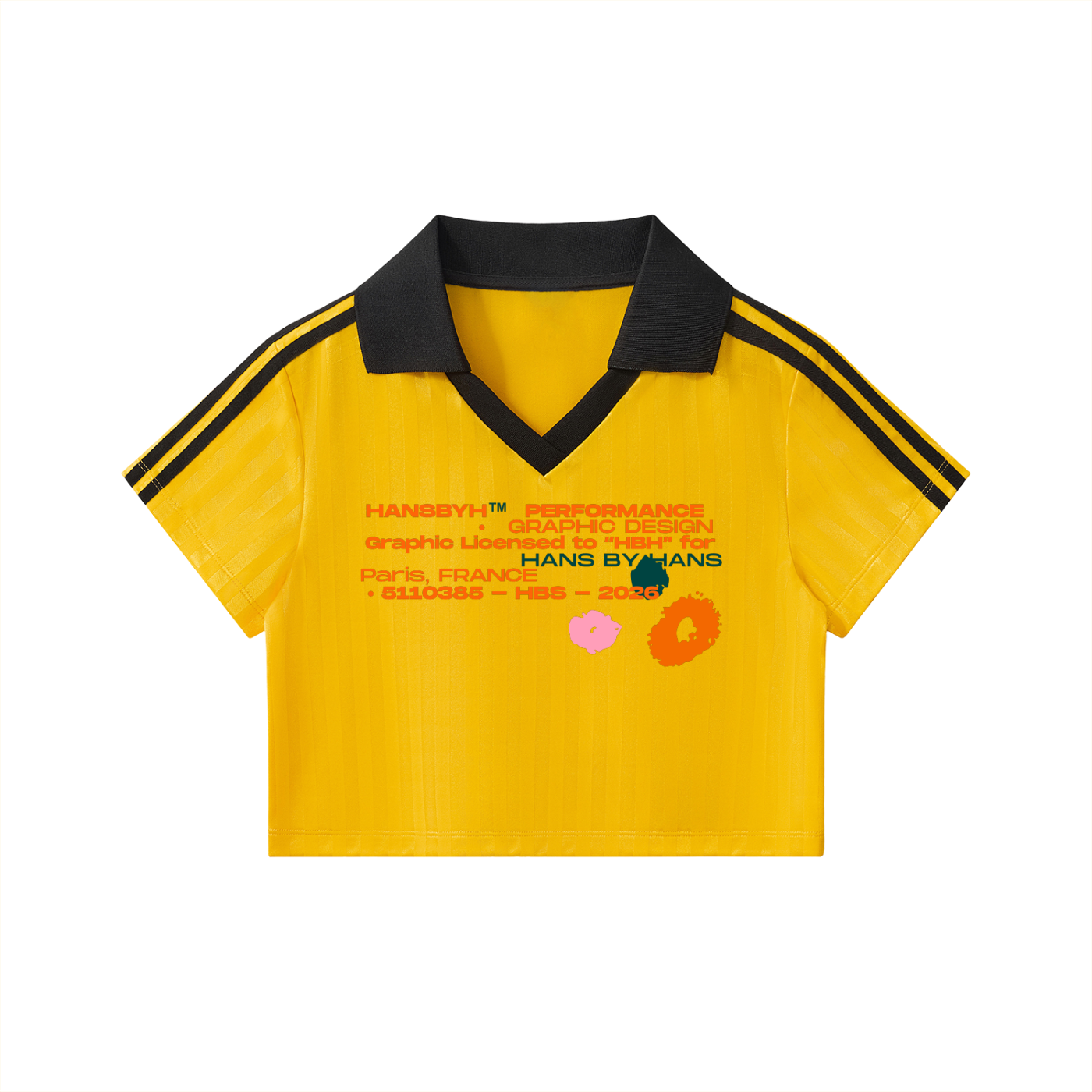 Contrast Collar Striped Cropped Jersey