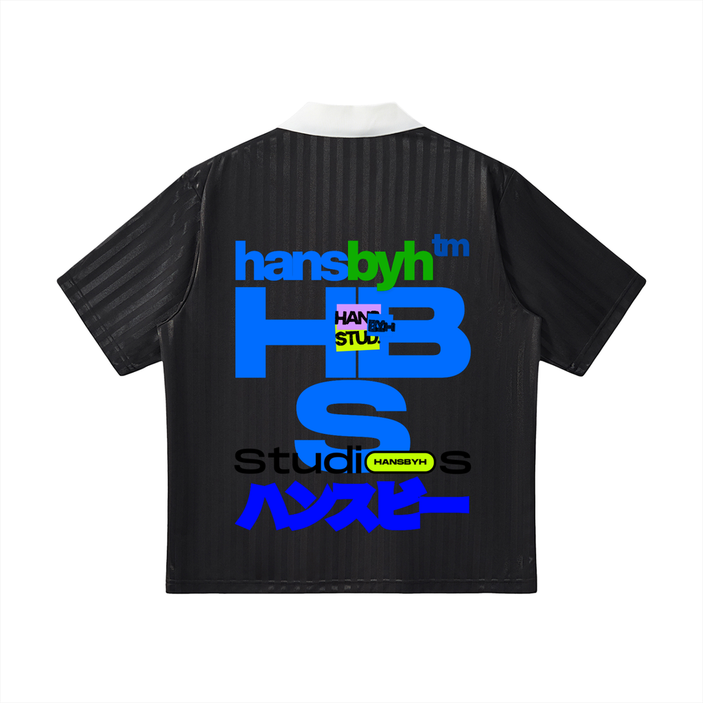 Contrast Collar Striped Soccer Jersey