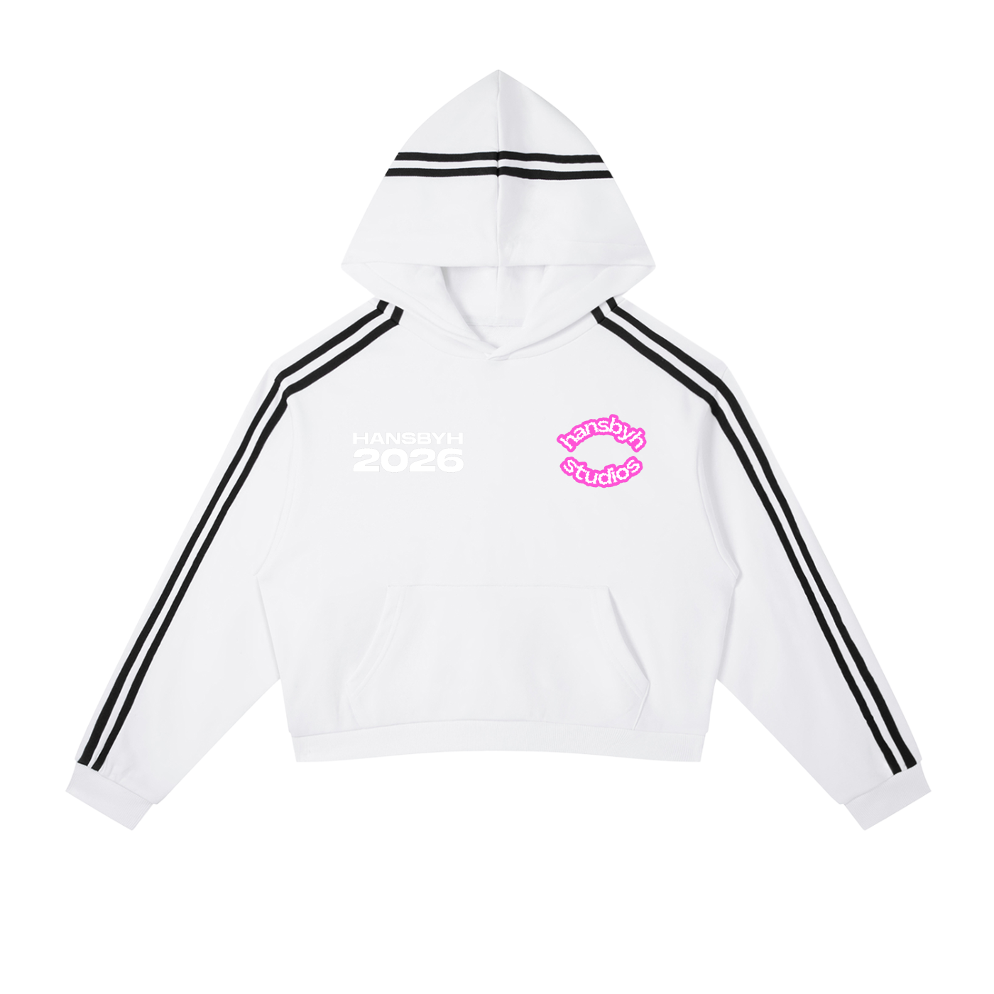 Contrast Side Stripe Cropped Hoodie