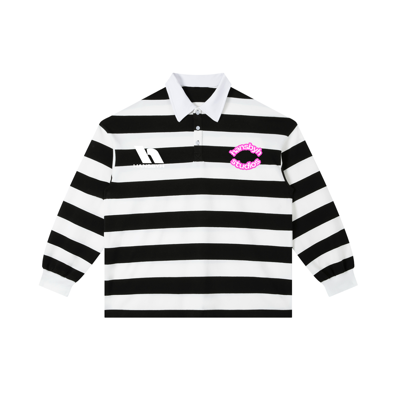 "HANSBYH" Color Block Stripe Polo Shirt