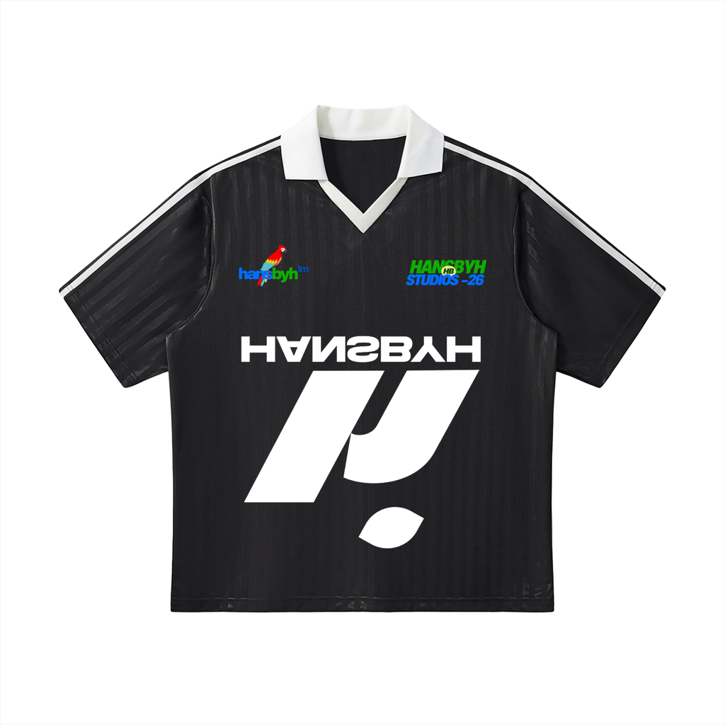 Contrast Collar Striped Soccer Jersey