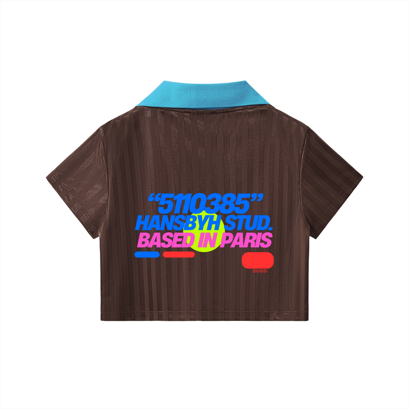 Contrast Collar Striped Cropped Jersey