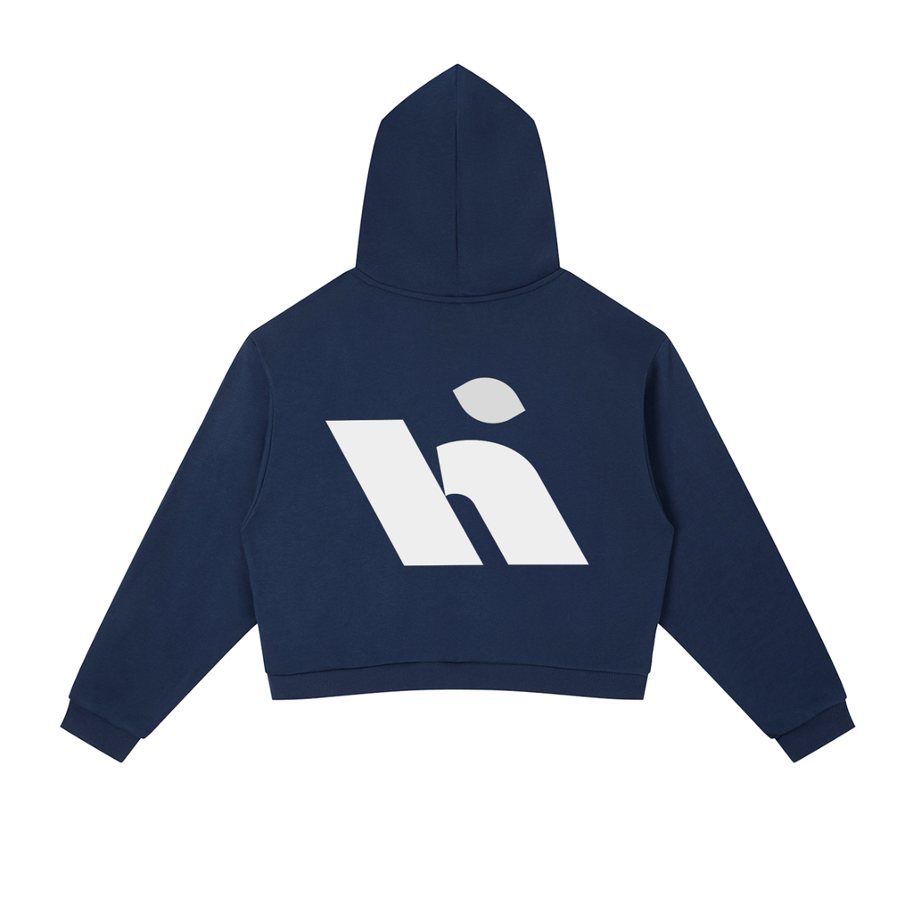 Contrast Side Stripe Cropped Hoodie