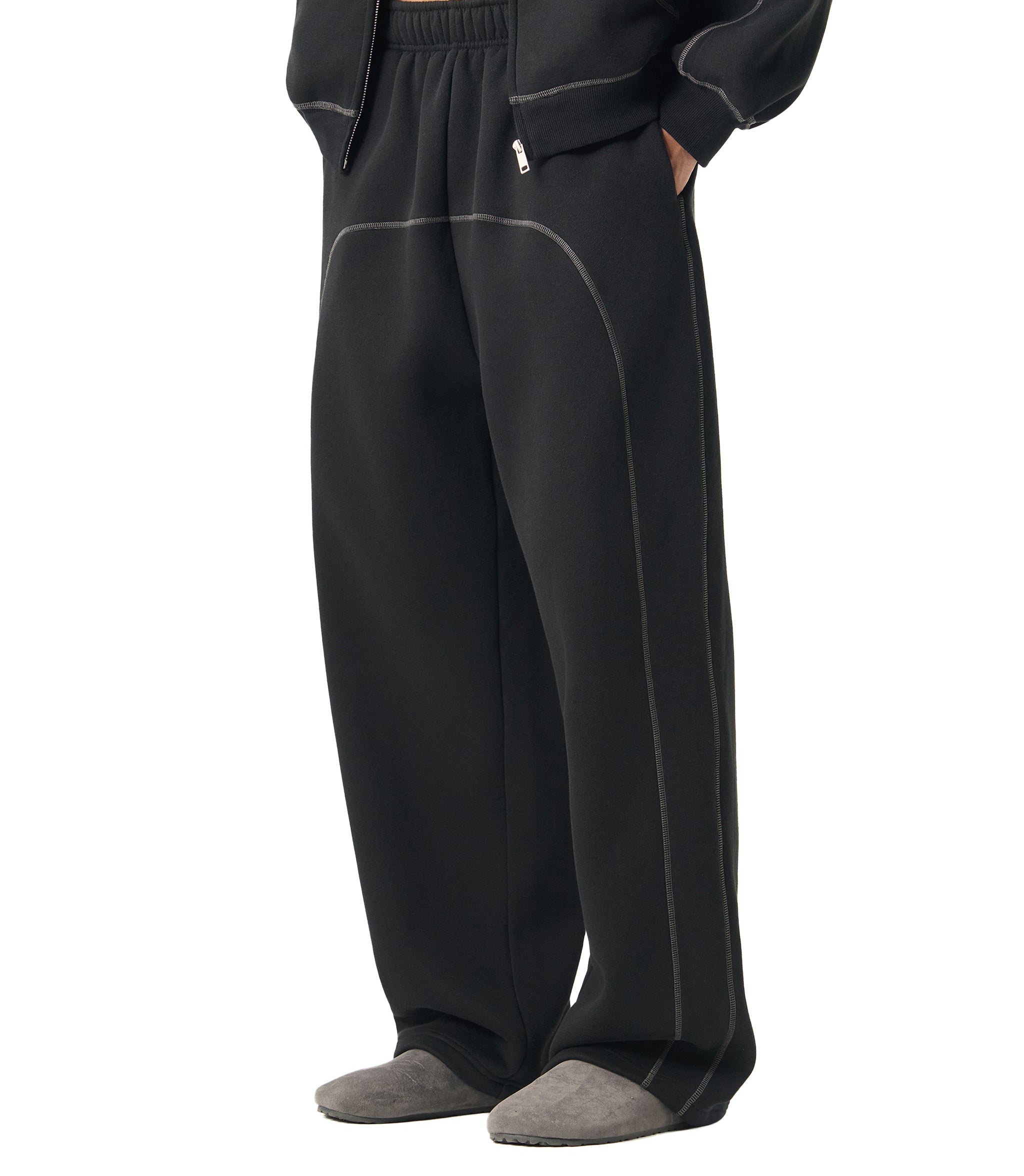 Contrast-Stitched Fleece Sweatpants